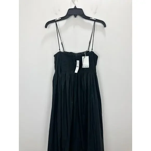 J.Crew Collection Strapless Notched Maxi Dress Cotton Formal Black US 4 NWT - Picture 6 of 13